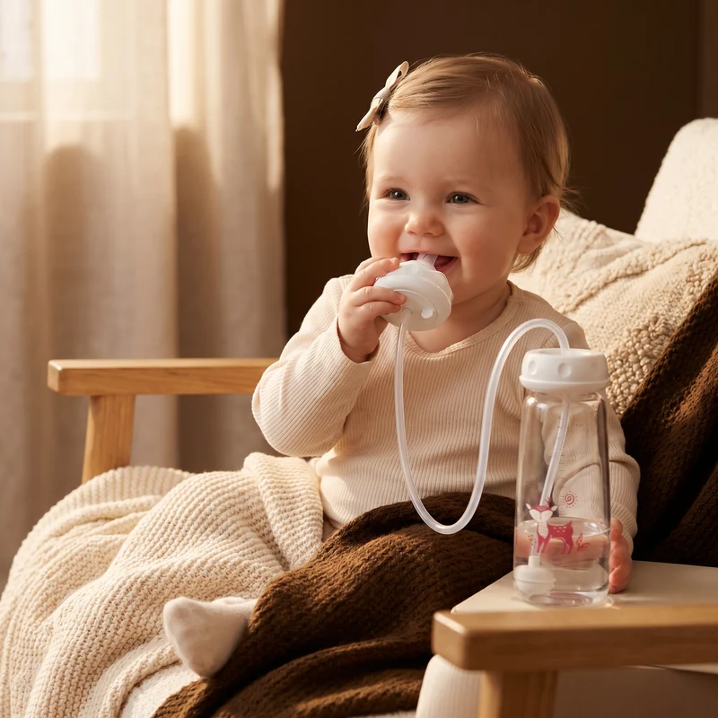 Handsfree nappflaska för matning av baby