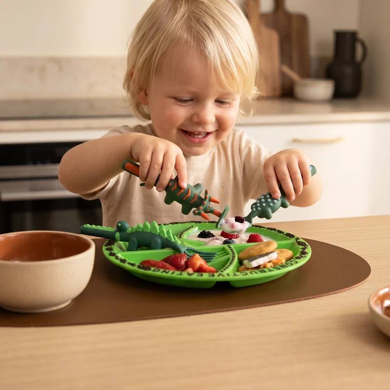 Servis- och bestickset i dinodesign