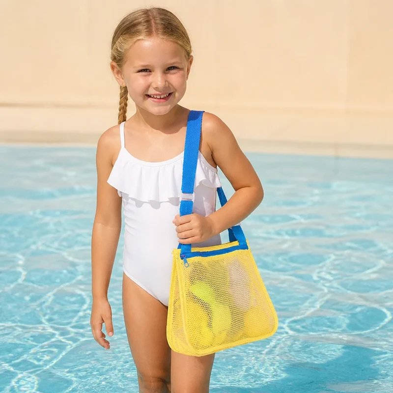 Barns nätväska för strand och pool för leksaker och tillbehör