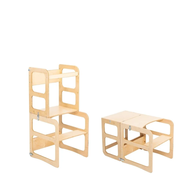 2in1 Stegpall I Trä / Bord & Stol