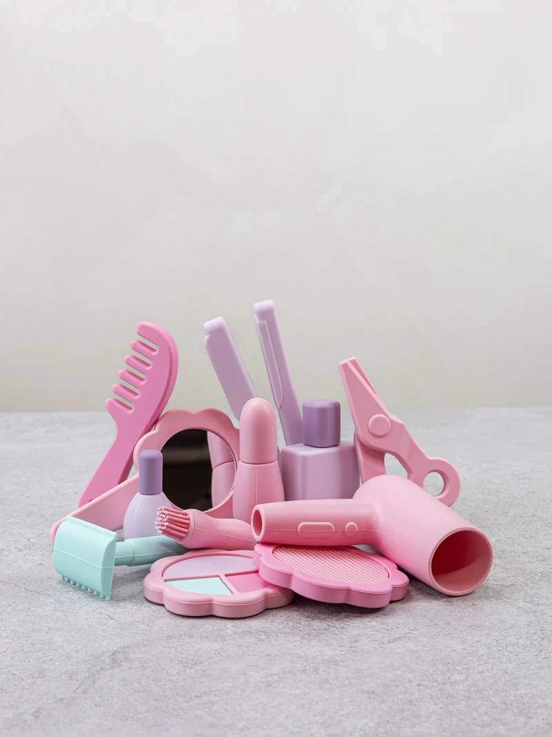 Lily & Lo Frisörset Silikon Soft Pink (12 delar + väska)