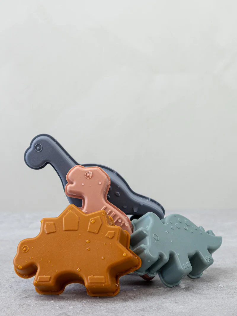 Lil & Lo Sandformar Silikon Dinosaur Brown (4-pack)