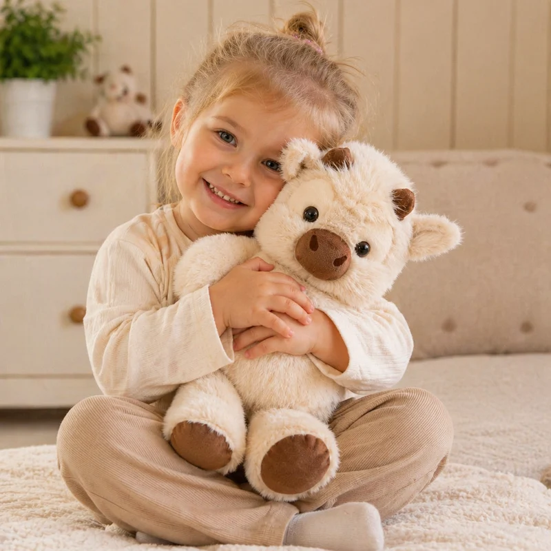 Running Calf Plush Toy – Mjuk Cartoon Fylld Djur och Lugnande Kompanjon för Barn