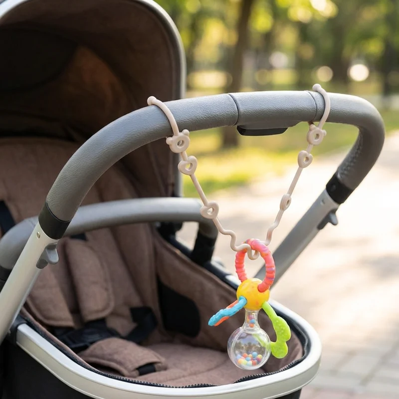 Silikon Babyklämma med Anti-Förlust Skydd – för Smockor & Leksaker (5 Stycken)