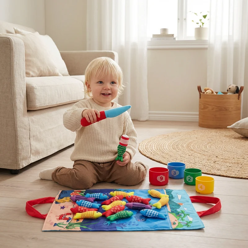 Montessori Pluszowa Wędka do Łowienia Ryb
