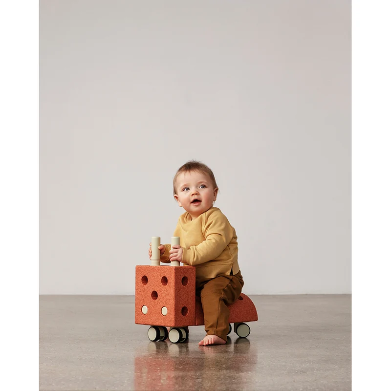 Modu Tiny Ride, aktivitetsleksak i skum, 10 delar - Burnt Orange / Dusty Green
