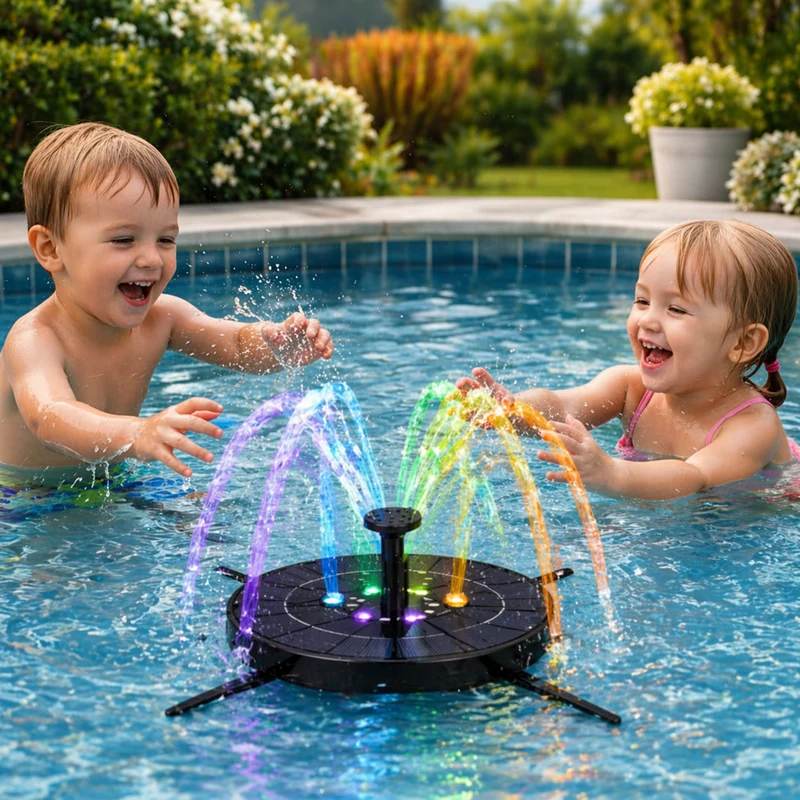 Solar LED Fountain Toy – Lekfullt & interaktivt – Vattenleksak med fontän