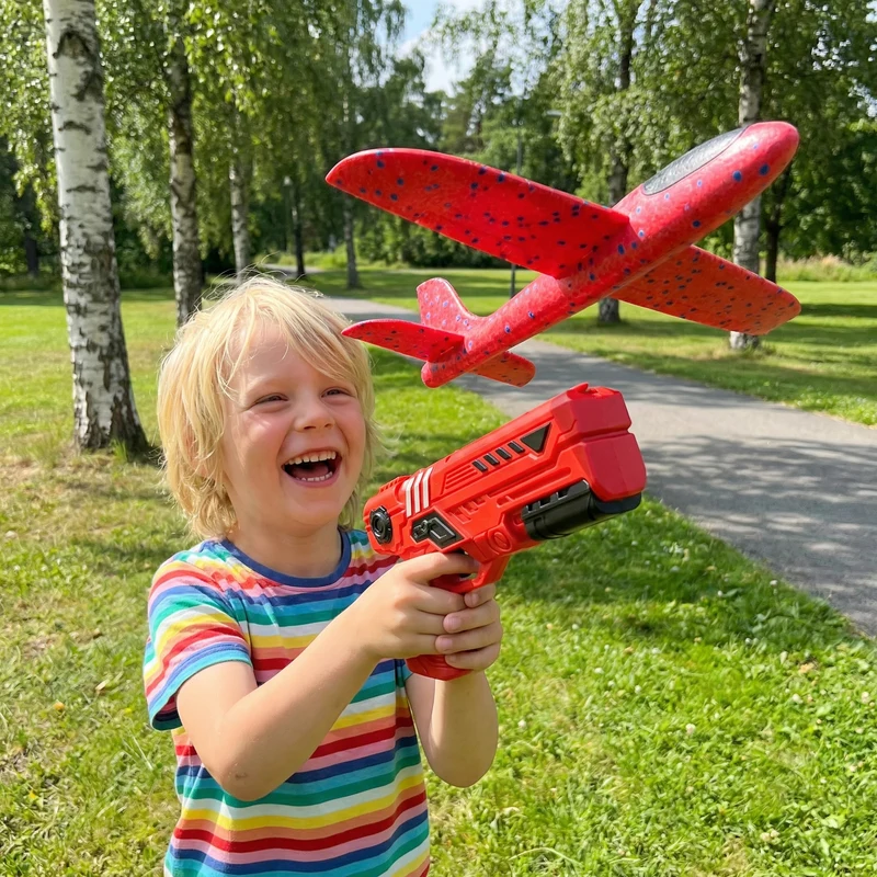 Schaumflygplanskastare för Barn – Interaktivt Flygande Leksak med Skjutpistol