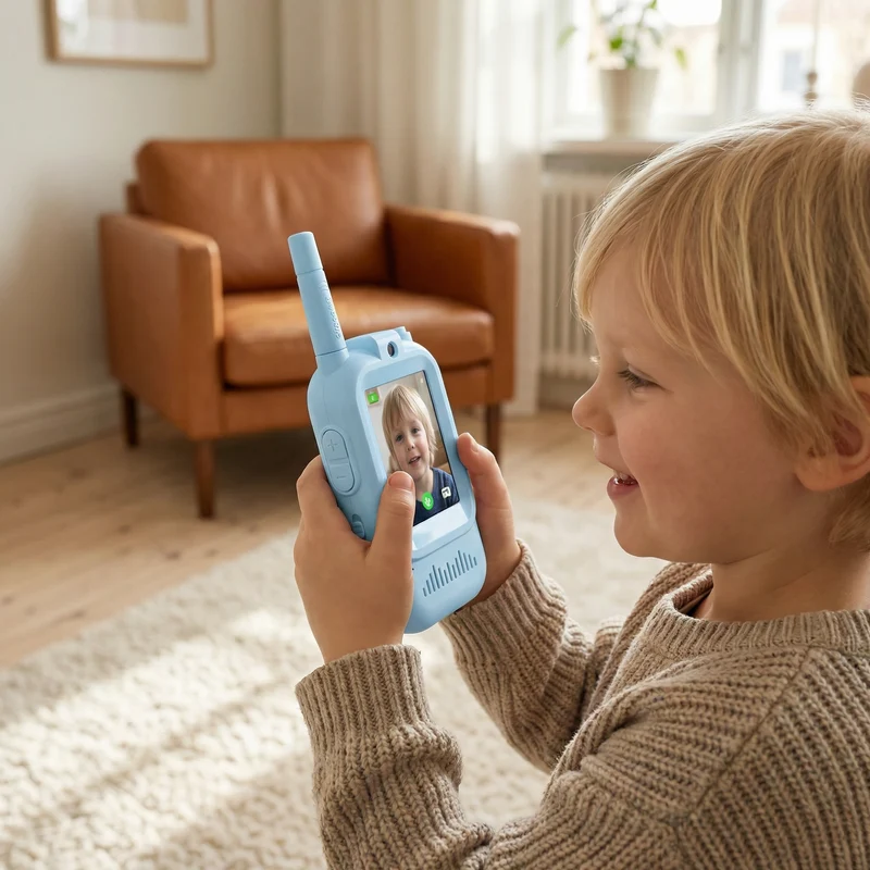 Set 2 Walkie-Talkies Video för Barn – Interkom med Kamera och Skärm