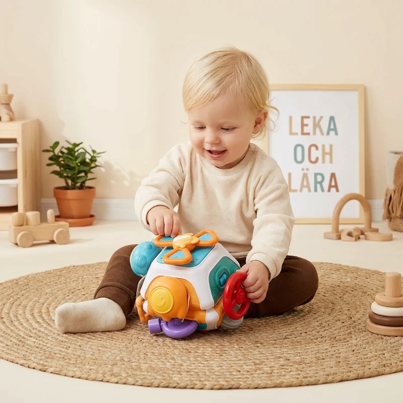 Montessori 22-i-1 Aktivitetskub för Småbarn – Leksak för Motorik och Utforskande