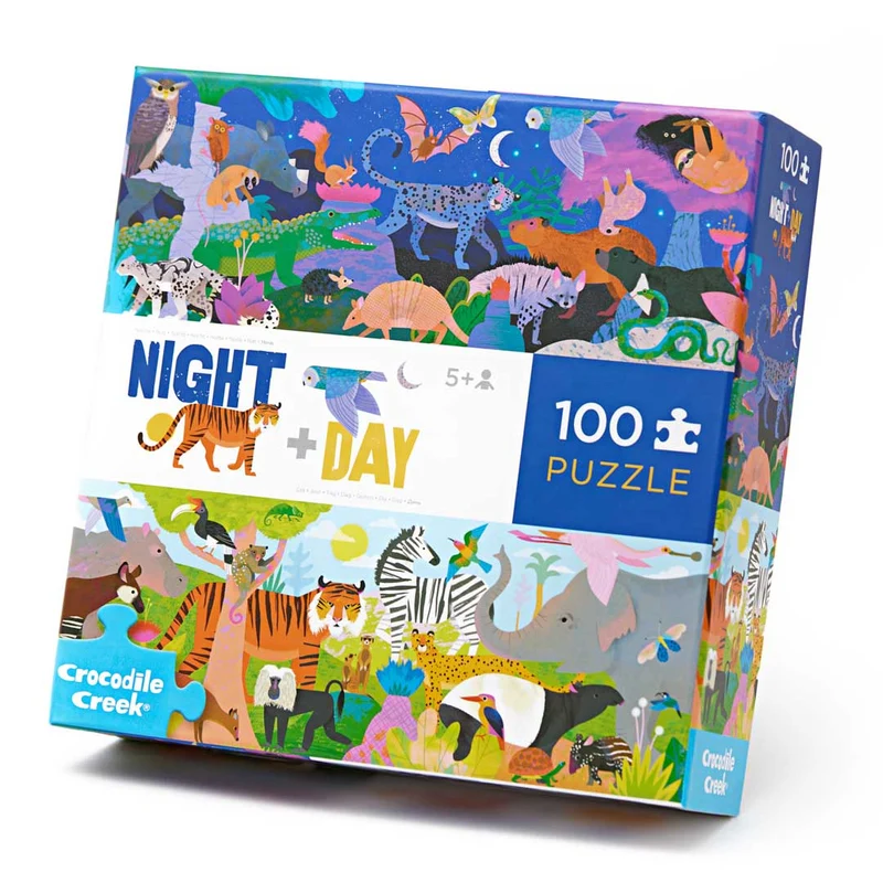 Crocodile Creek Motsatspussel Natt + Dag (100 bitar)