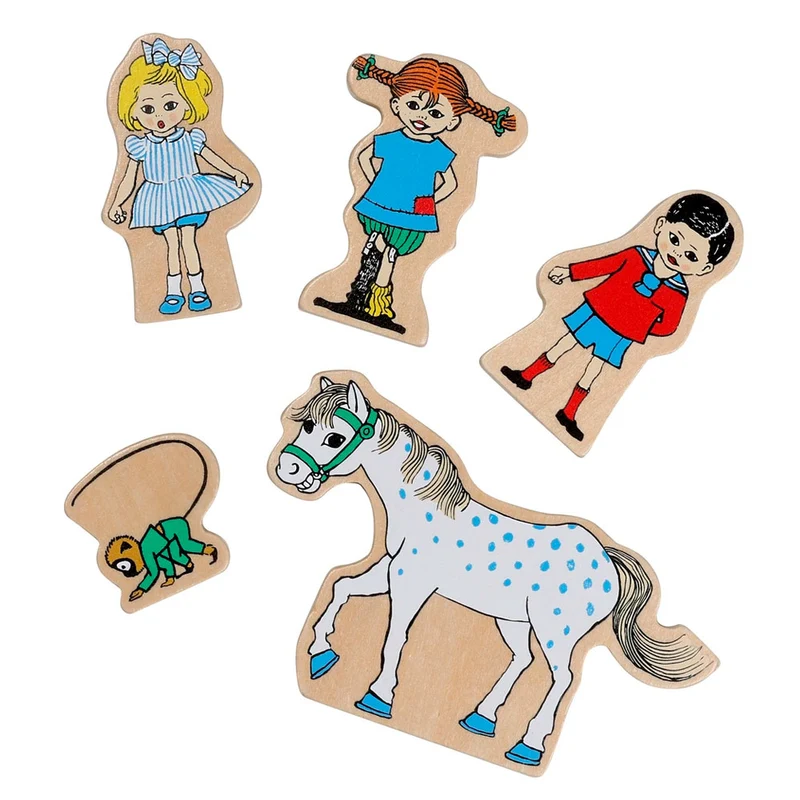 Pippi figurset i trä (5 delar)