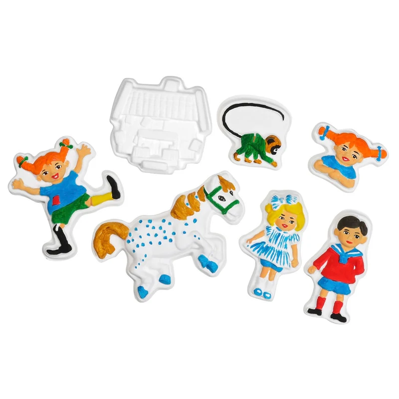 Pippi Gipsfigurer (paket med form, magnet, pensel & färger)