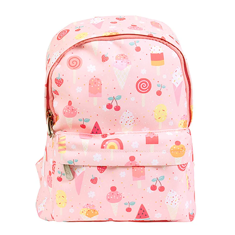 A little lovely company ryggsäck, liten – Rosa med glasstrutar