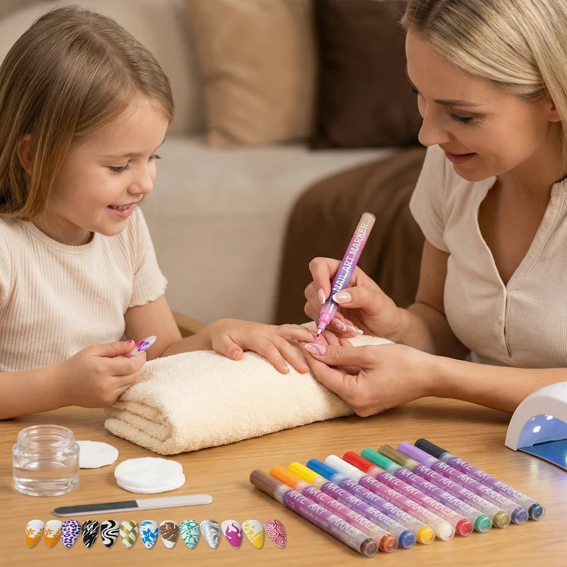 Nail Art-marker set med precisionstipp – akrylpennor för fina nageldesigner