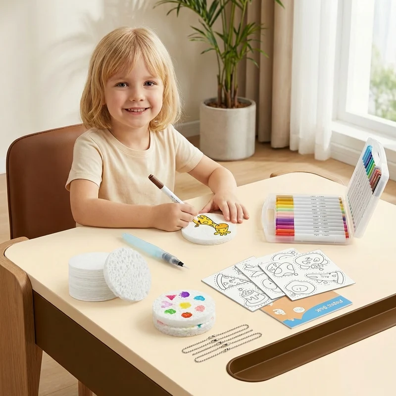 Kreativt svampmålningsset för barn – DIY-konstset med bubbeleffekt