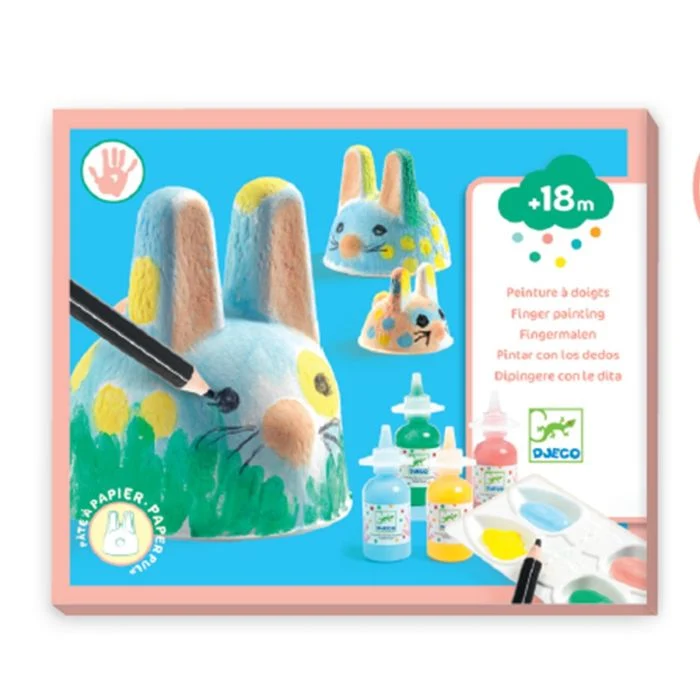 Djeco Fingerfärg, Familjen Kanin - Från 18 månader.