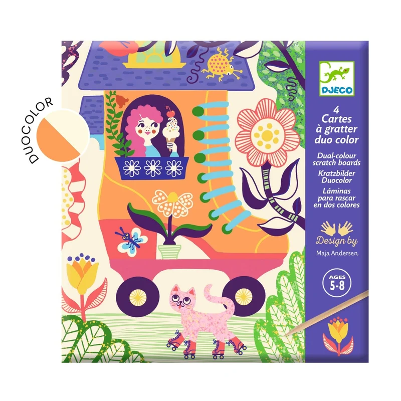 Djeco Kreativ Scratch, Tokiga hus