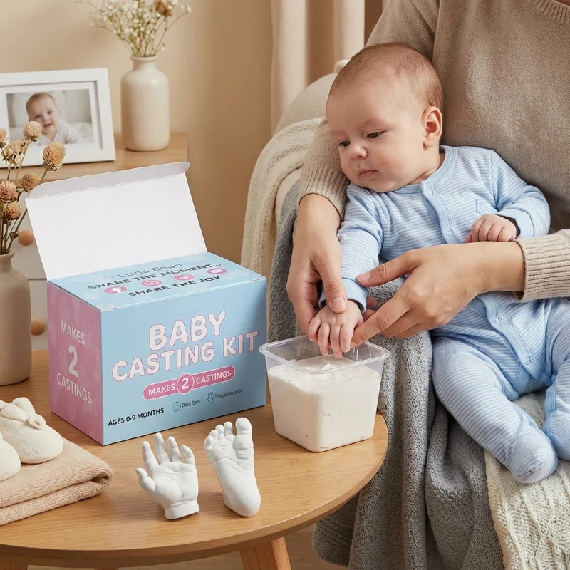 Baby hand- och fotavtrycksset – Minnesset för nyfödda och föräldrar