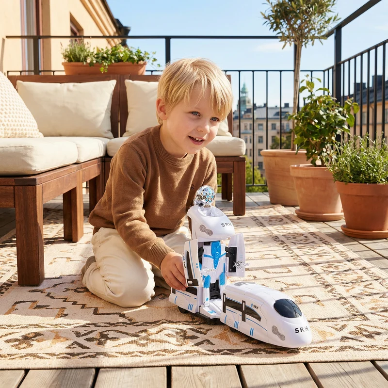Transformerande robot tågleksak