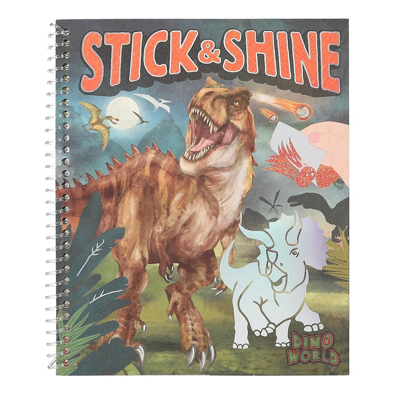 Dino World Målarbok Stick & Shine