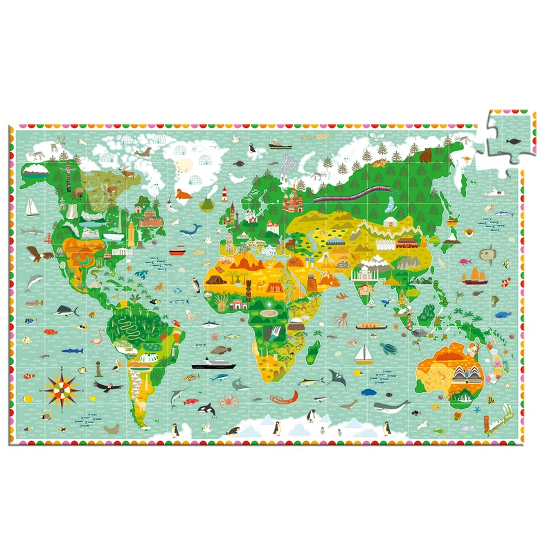 Djeco Observationspussel Around the world + häfte (200 bitar)