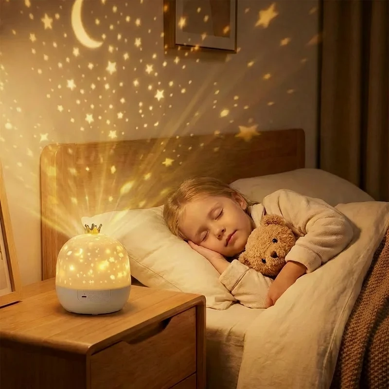 Stjärnhimmelprojektor nattlampa ⎜ Roterande LED-lampa