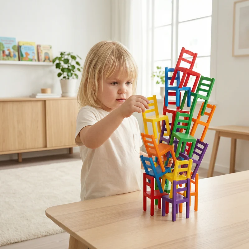 Montessori Stapelspel med Stolar