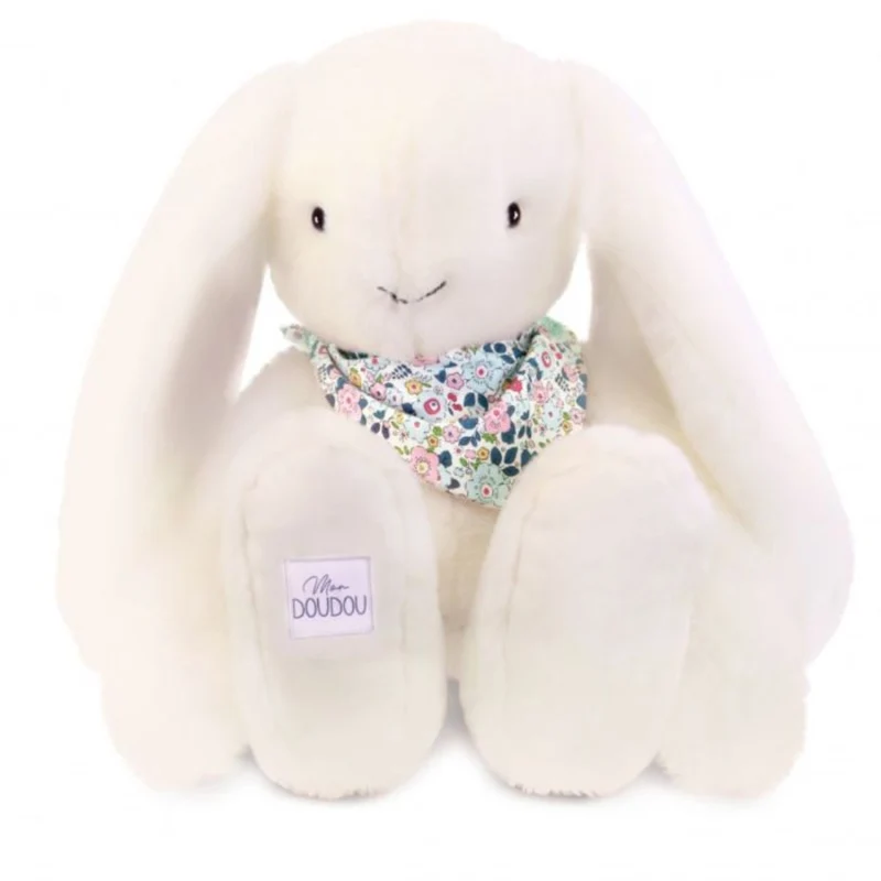 Doudou et Compagnie Blomsterkanin, vit - 50 cm