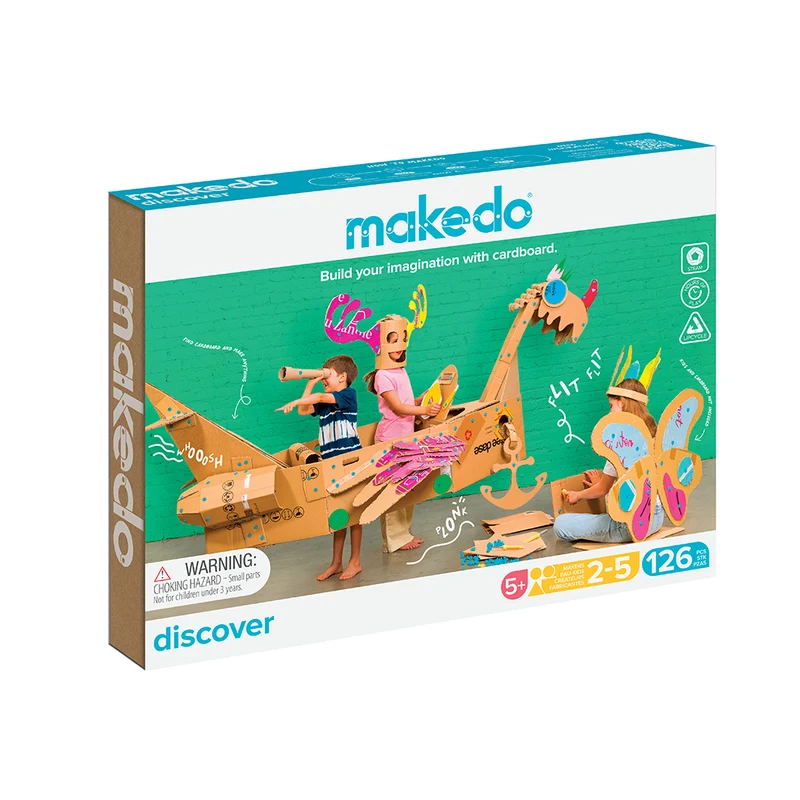 Makedo, Discover, Kreativa verktyg och tillbehör för kartongbyggande självbyggen