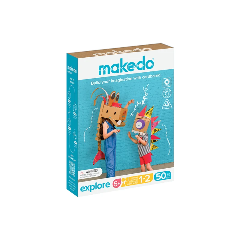 Makedo Explore, Kreativt verktyg och tillbehör för egen konstruktion i kartong