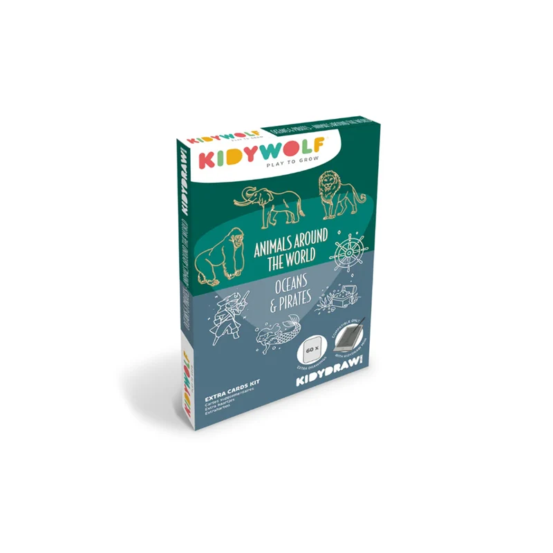 KidyDraw mini refill-kort med teckningsmallar, Oceans & pirates