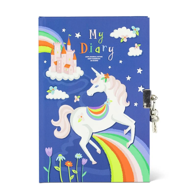 Tiger Tribe Dagbok med lås Unicorn Rainbows (120 sidor)