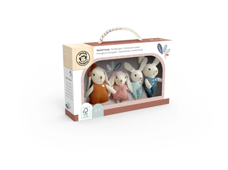Speedy Monkey Kaninfamilj med 4 kaniner