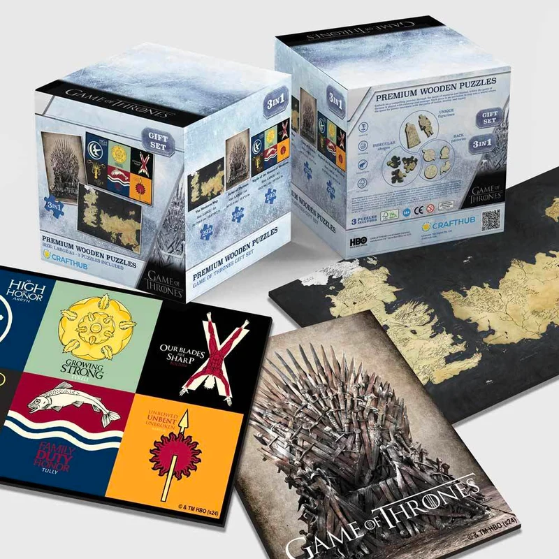 3-Pack GAME OF THRONES™ - Presentset med träpussel