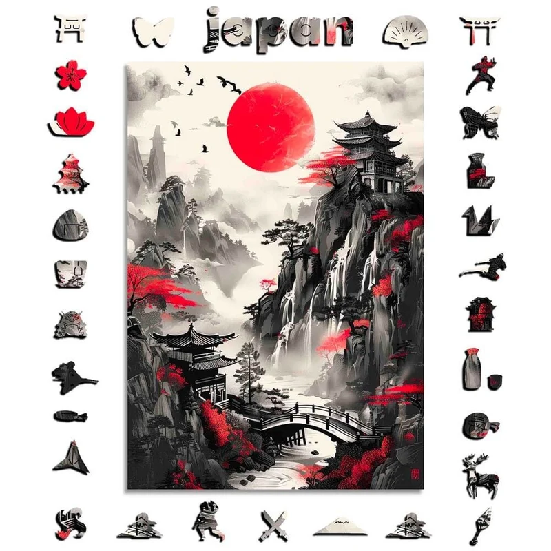 Japans Stigande Sol - Träpussel
