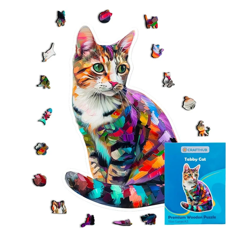 Tabby - pussel av trä