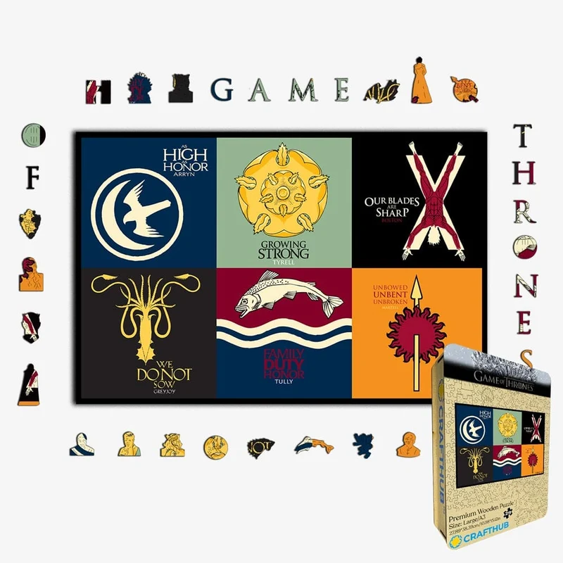 Sigill för husen i Westeros - träpussel