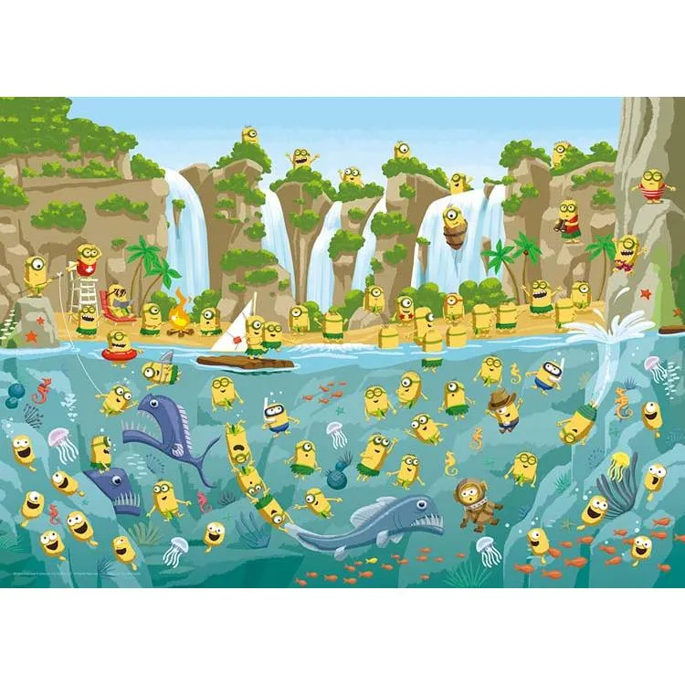 Pussel Hitta Minions! Förhistorisk strandfest! Minions 500 bitar YAM-05-1083
