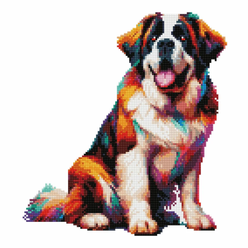 Sankt bernhardshund - Diamond Painting Kit