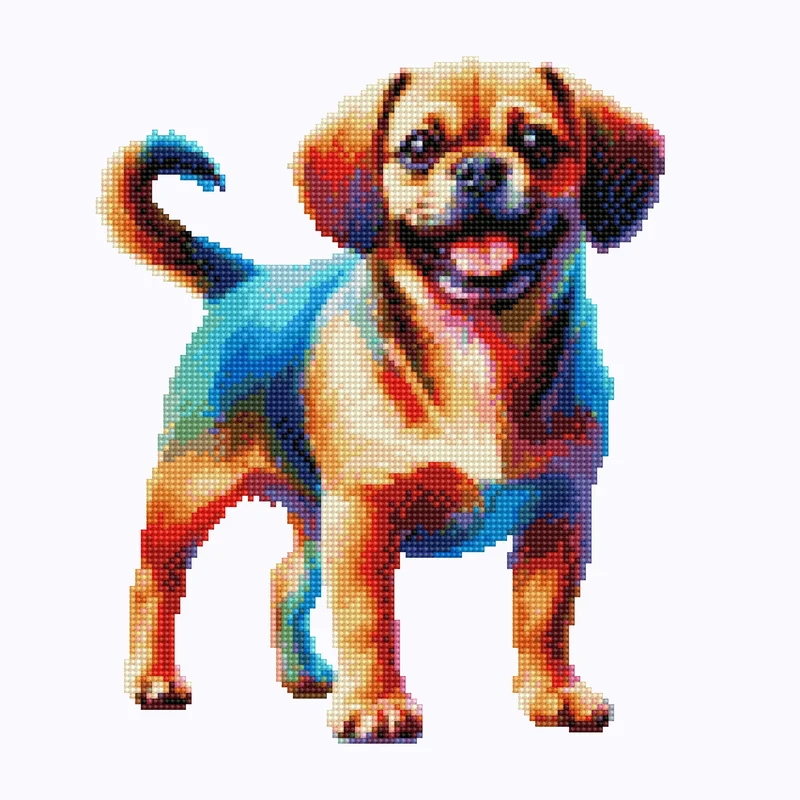 Puggle hund - Diamond Painting Kit