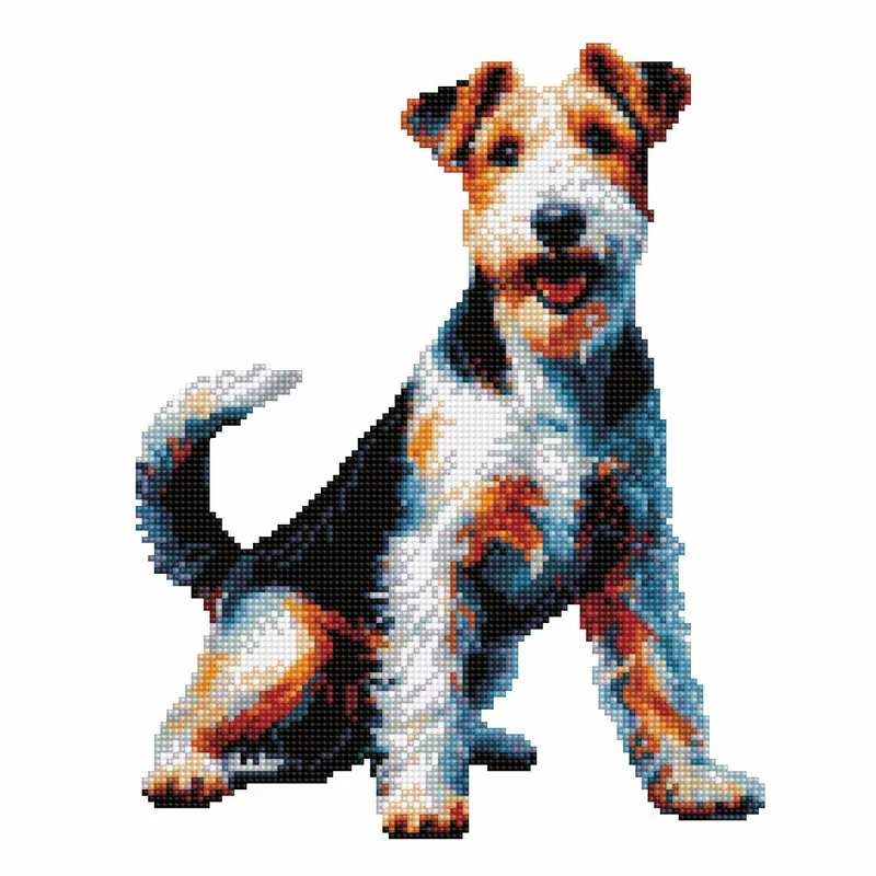 Foxterrier hund - Diamond Painting Kit
