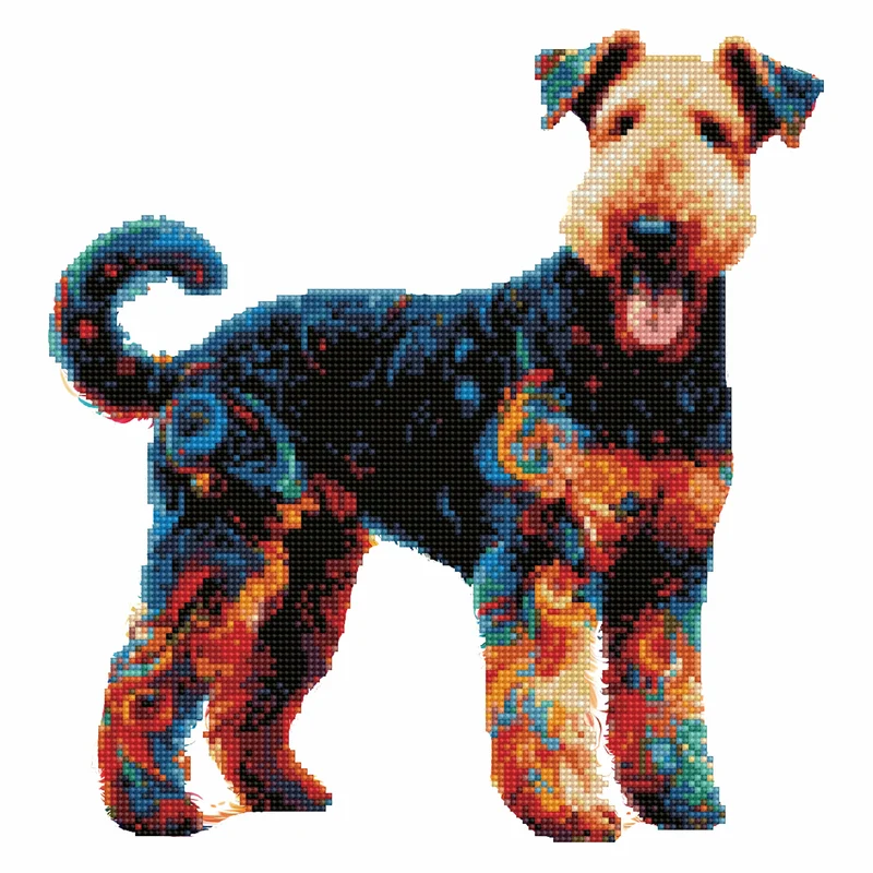 Airedaleterrier hund - Diamond Painting Kit