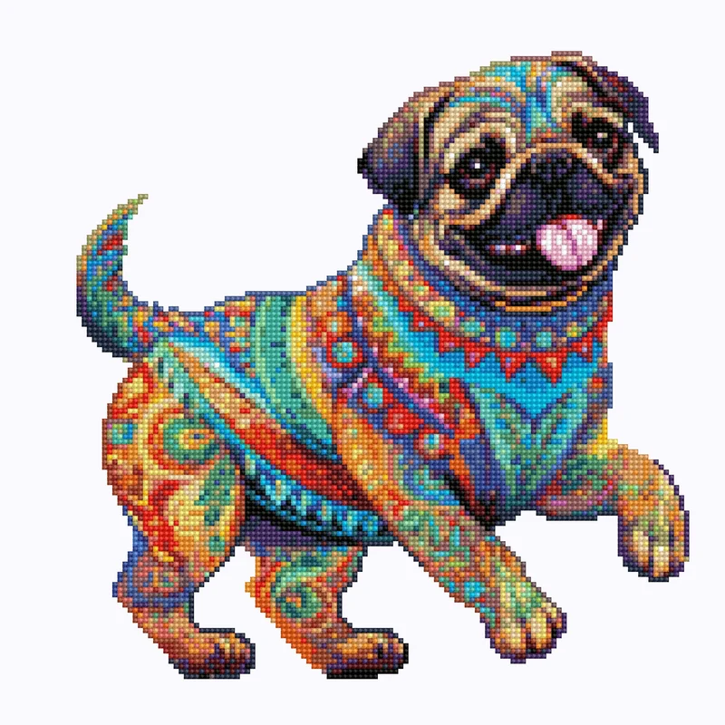 Mops hund - Diamond Painting Kit
