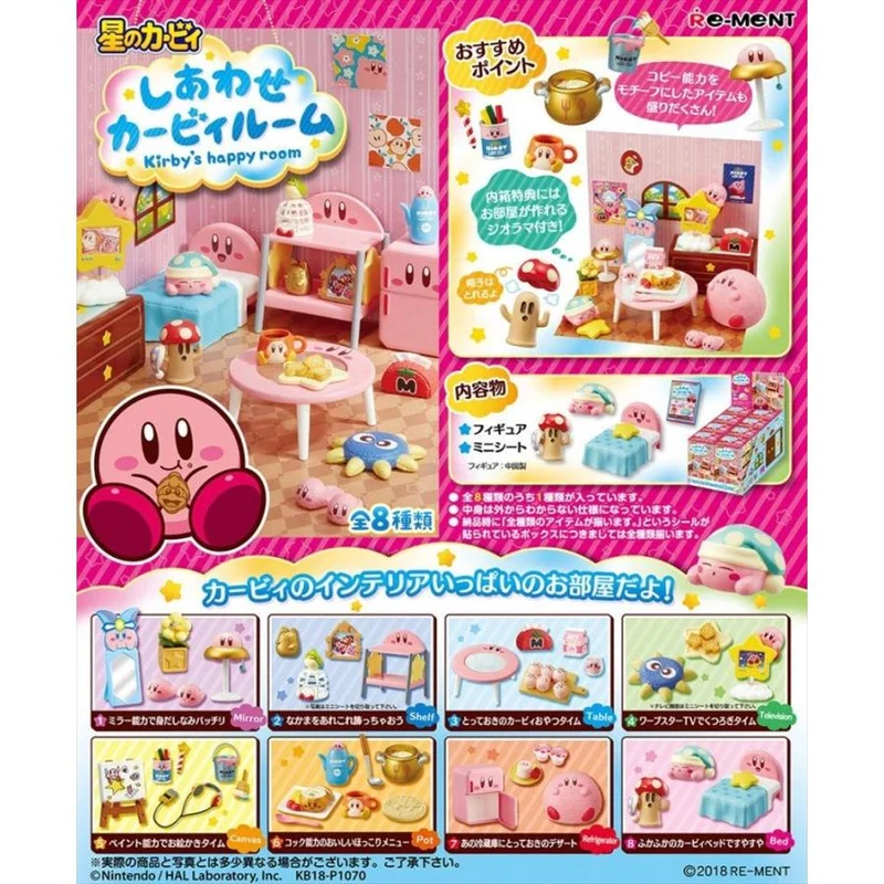Re-Ment Kirby of the Stars Happy Kirby Room - Komplett boxset (alla 8 typer)