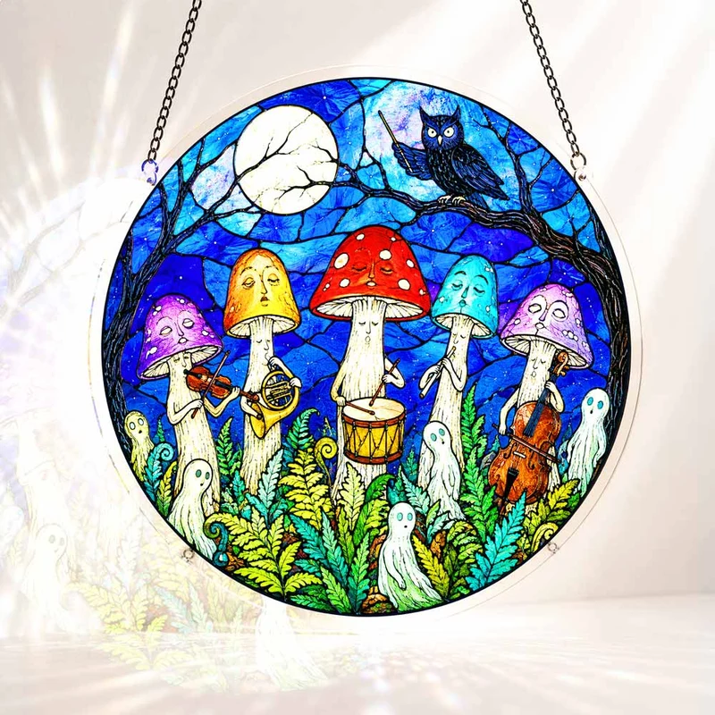 Akrylpussel som solfångare - Magische paddenstoelen