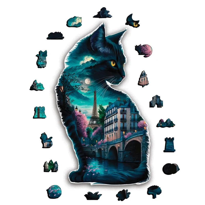 Katt från Paris - Träpussel