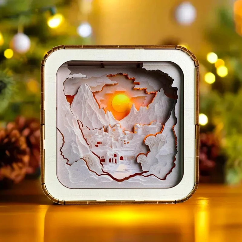 Snöig kust - Nattlampapussel i 3D