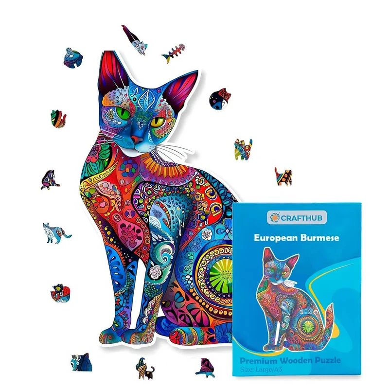 Europeisk burmesisk katt - pussel