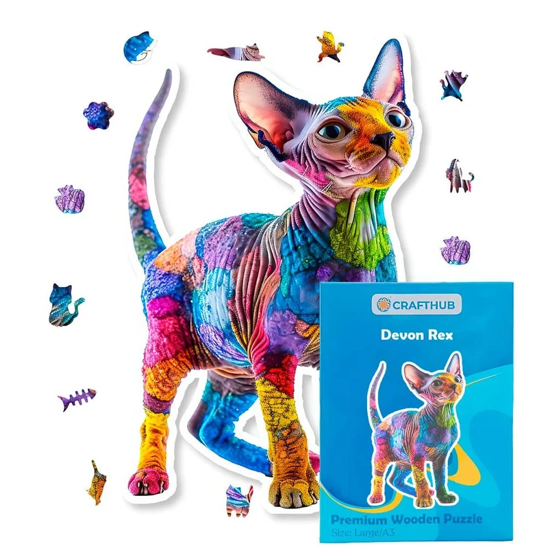 Devon Rex katt - pussel